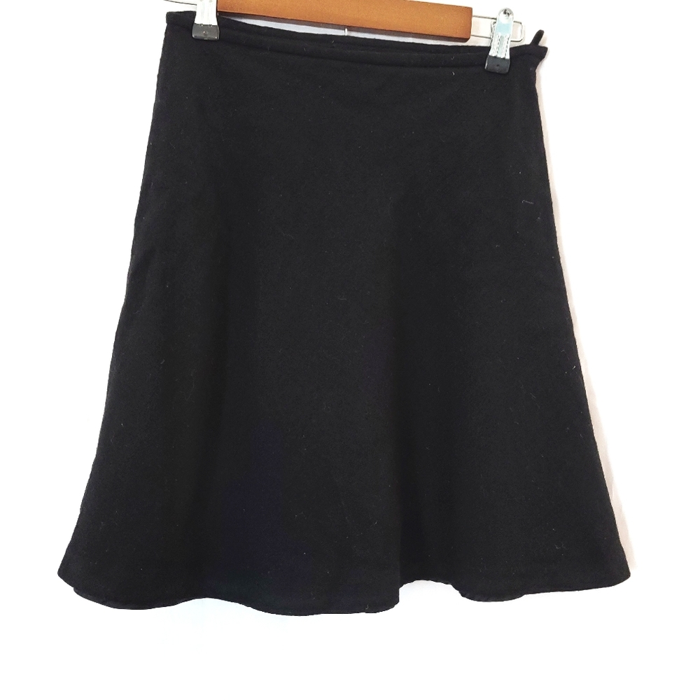 Black wool circle skirt size 4 -K